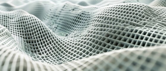 Panoramic close-up, high detail scan of abstract grid texture, Generative A