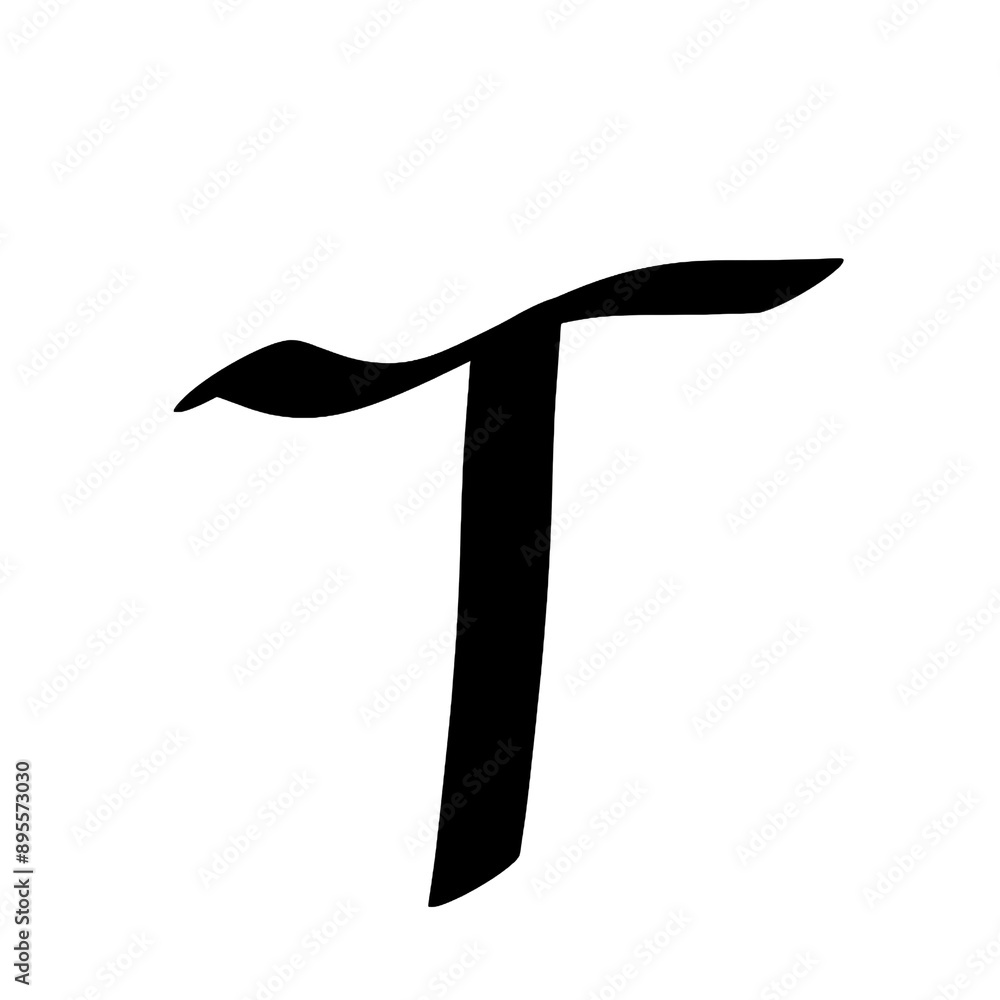 Poster the letter t is written in black. it is a simple and elegant design that conveys a sense of calm and