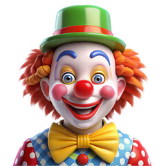 Cute clown 3d cartoon style