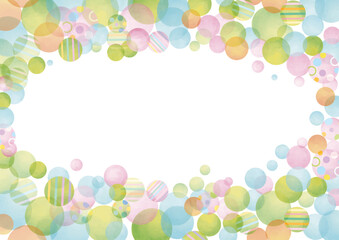 水彩風　ガーリーなドットフレーム7