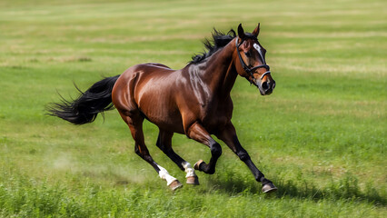 Obraz premium Horse running in the meadow