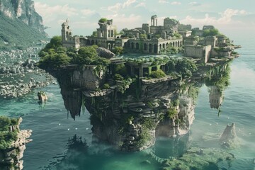 Fototapeta premium Island with Castle