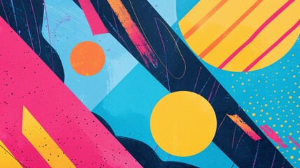 Abstract Geometric Shapes in Vibrant Colors