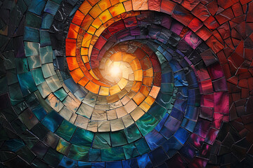 Fototapeta premium a colorful spiral of tiles