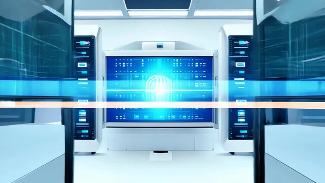 Advanced Cloud Data Center: Secure Server Panels and 4K Animation