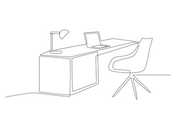 Home office concept one-line drawing