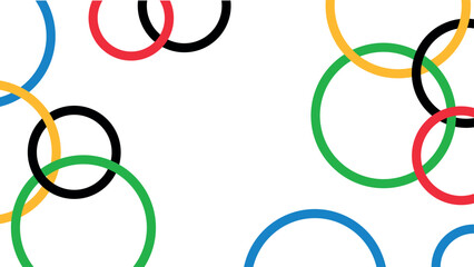 Colored rings. Multicolored rings on a white background. Banner with colored circles