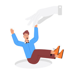 A character based flat illustration of manipulation

