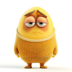 Sad Cartoon Character in a Yellow Sweater