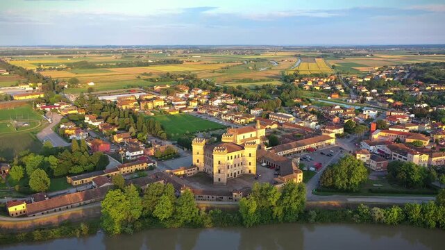 Aerial View Over Mesola, Province of Ferrara, Emilia-Romagna, Italy