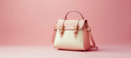 Elegant Pink Leather Handbag