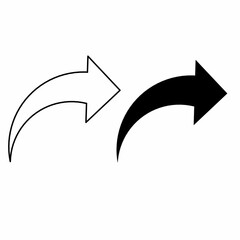 illustration of an arrow in the form of a share, undo symbol. black and white on a white background