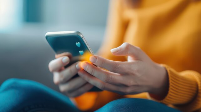 Person using a language learning app on a smartphone, receiving personalized language instruction and pronunciation feedback, Language learning, Smartphone