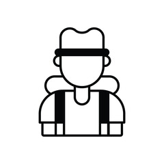 Backpacker vector icon