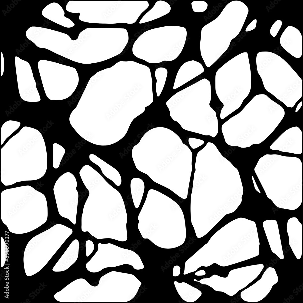 Poster abstract geometric vector pattern with black and white circles, ideal for modern tileable backdrop