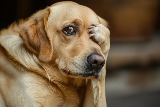 Funny facepalm dog
