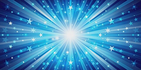 Blue starburst background with vibrant shades of blue and white, perfect for a bright and energetic design, starburst