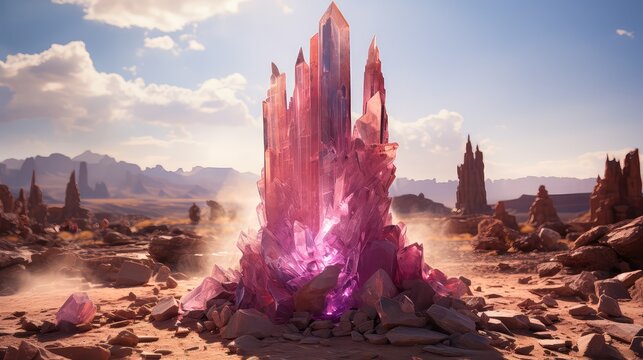 unstable pink rock prism about to implode world