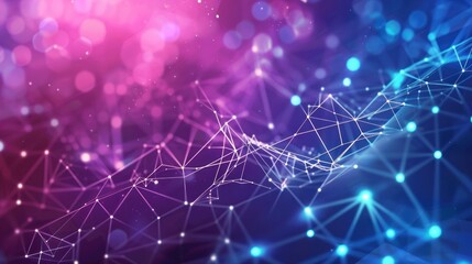 Abstract Network with Bokeh Effect