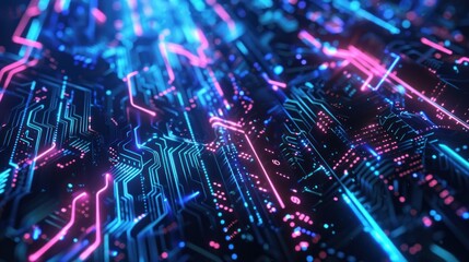 Abstract Neon Circuitry