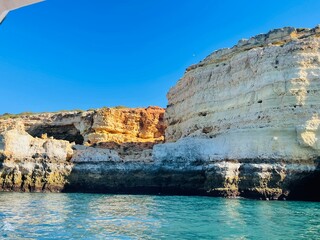 Beautiful view of Benagil Cave in Carvoeiro Algarve Portugal