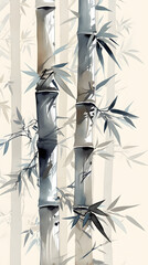 Sunlight through bamboo forest