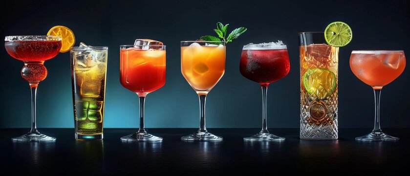 Cocktail trends and innovative mixology techniques, highlighting current cocktail fads and creative drink inventions in a trendy and forward-thinking style