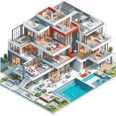 Fototapeta premium cutoff view of a residential building