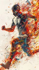 Abstract Athlete Running with Energy