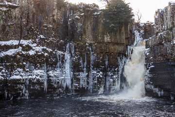 High Force in Winter. This is a 21 metre waterfall in Teesdale, UK