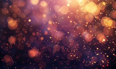 Obraz premium Dazzling New Year's Eve Celebration: Spectacular Gold and Deep Purple Fireworks Illuminate Night Sky. Festive Abstract Background with Bokeh Lights and Copy Space Captures Magical Holiday Atmosphere i