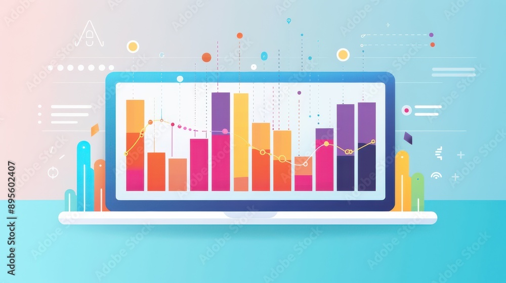 Poster screen showing adaptive learning data, charts and graphs