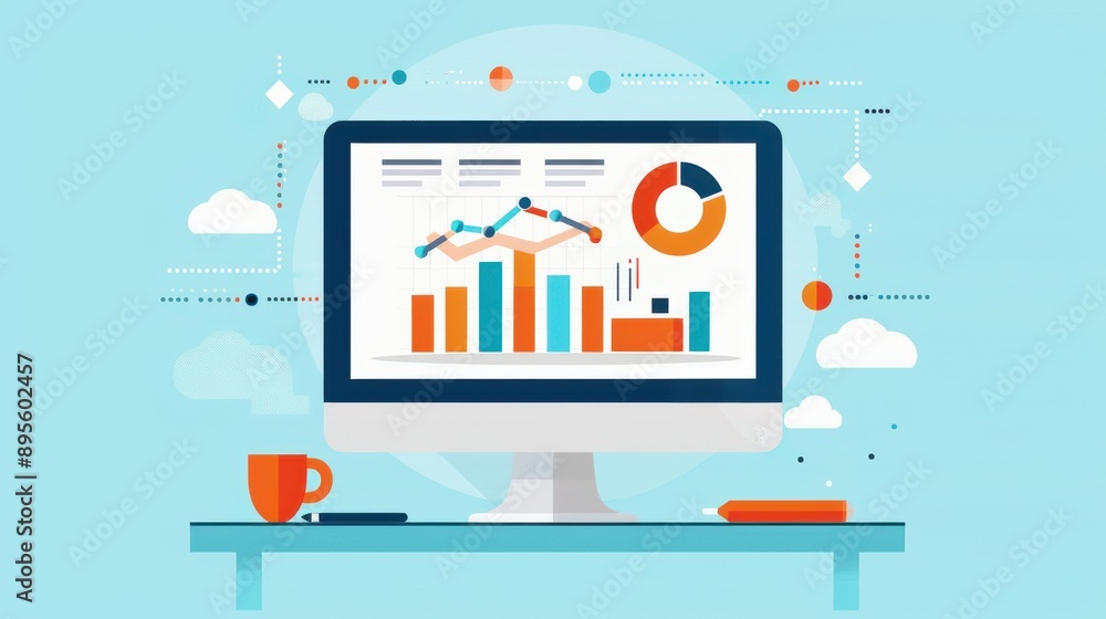 Poster screen showing adaptive learning data, charts and graphs