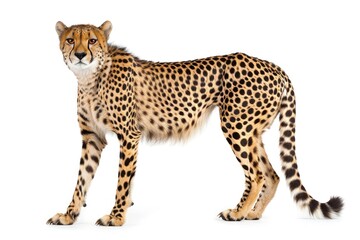 a cheetah on white background