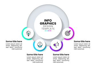 Infographic template. Circle with 4 steps and icons