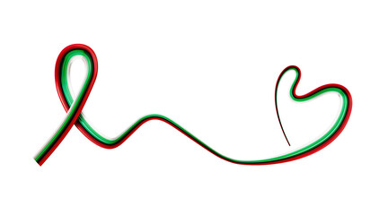 United Arab Emirates Flag Heart Ribbon for The National Day Celebrations 3D illustration  © Hammad