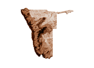 Map of Namibia in old style, brown graphics in a retro style Vintage Style. High detailed 3d illustration
