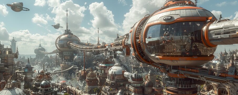 Clockwork City: Steampunk Metropolis, 4K hyperrealistic photo