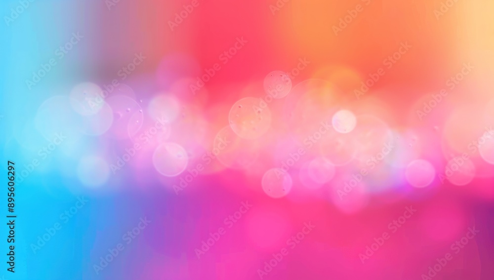 Poster Abstract Blurred Background with Colorful Bokeh