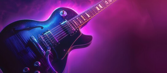 Obraz premium Electric Guitar in a Purple Haze