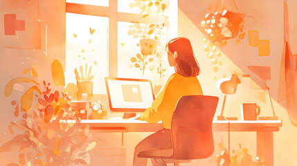 Online learning illustration