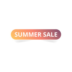 Summer sale button for website, label banner in rounded rectangle design vector illustration