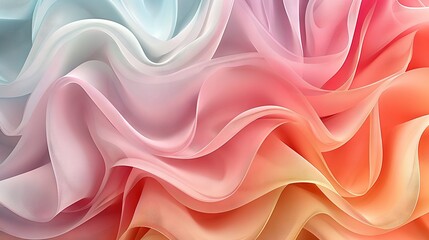 Fototapeta premium Multicolored abstract with waves in pink, blue, yellow, orange, and white