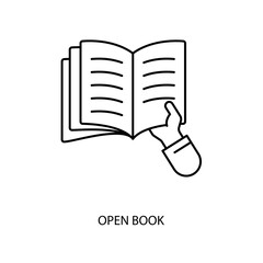 open book concept line icon. Simple element illustration. open book concept outline symbol design.