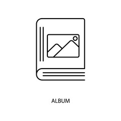 album concept line icon. Simple element illustration. album concept outline symbol design.