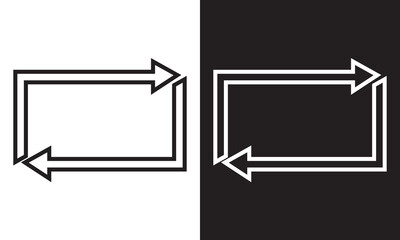 Fototapeta premium Loop repeat icon for graphic design, logo, web site, social media, mobile app, ui illustration. isolated on white and black background. EPS 10