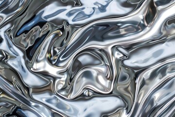 Silver metallic texture with wavy reflections.