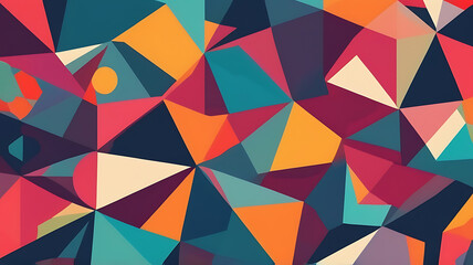 Fototapeta premium A colorful abstract shapes background with geometric patterns, suitable for creative and vibrant advertisements.