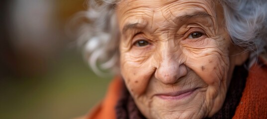Elderly society:Portrait of an elderly smiling,thinking,and relaxing