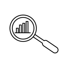 Magnifying Glass With Bar Graph Icon